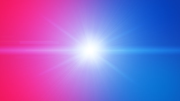 Red Blue flare light beam explosion effect abstract background.