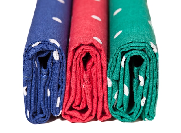 Red blue and green handkerchiefs