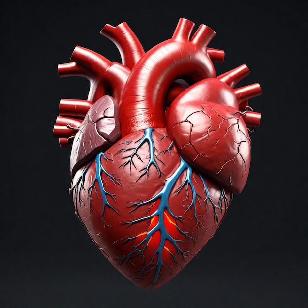 красно-голубое сердце со словом " человеческое сердце "