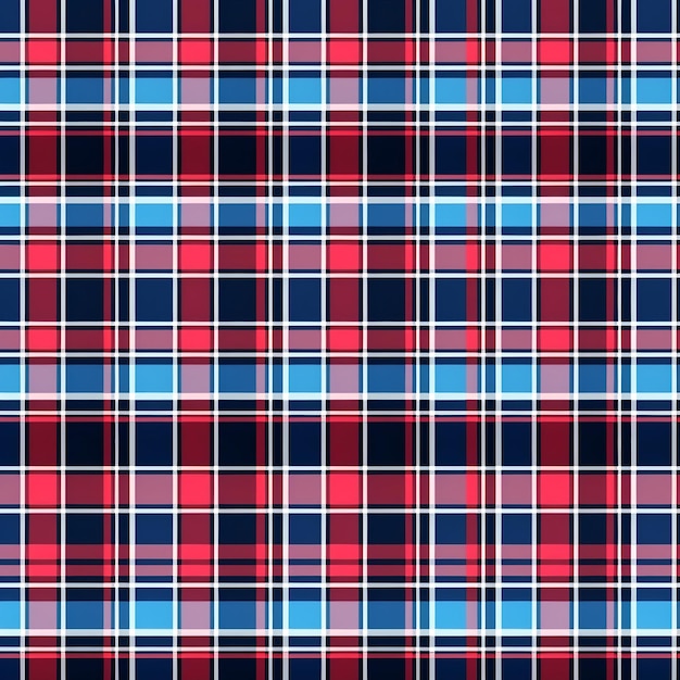 Photo red and blue plaid pattern background texture ai generated