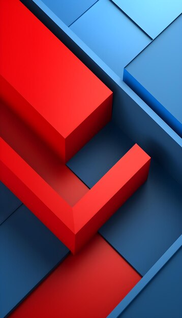 a red and blue rectangular objects