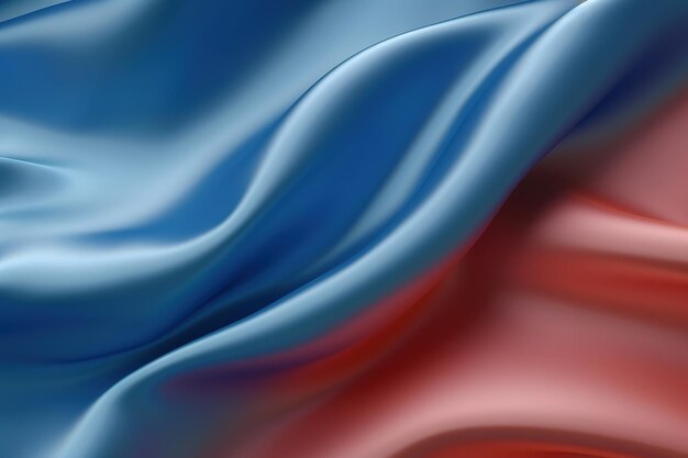 Red and blue silk fabric with a white background