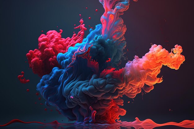 red and blue smoke