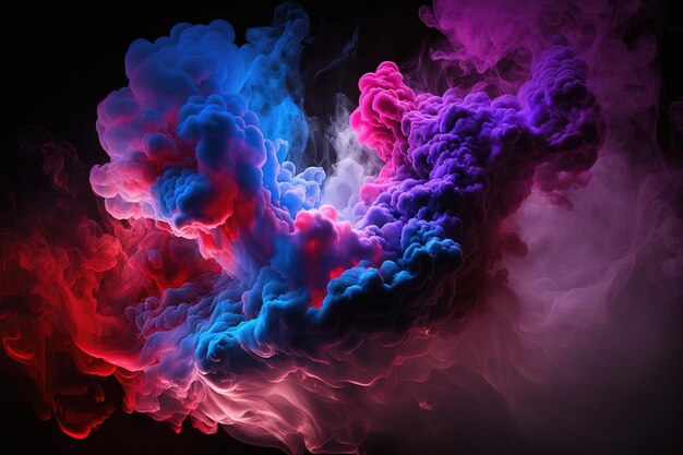 red and blue smoke