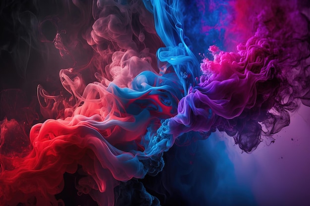 Red and blue smoke