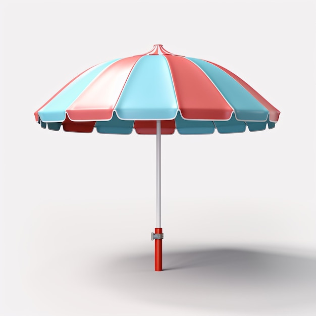 Photo a red and blue striped umbrella