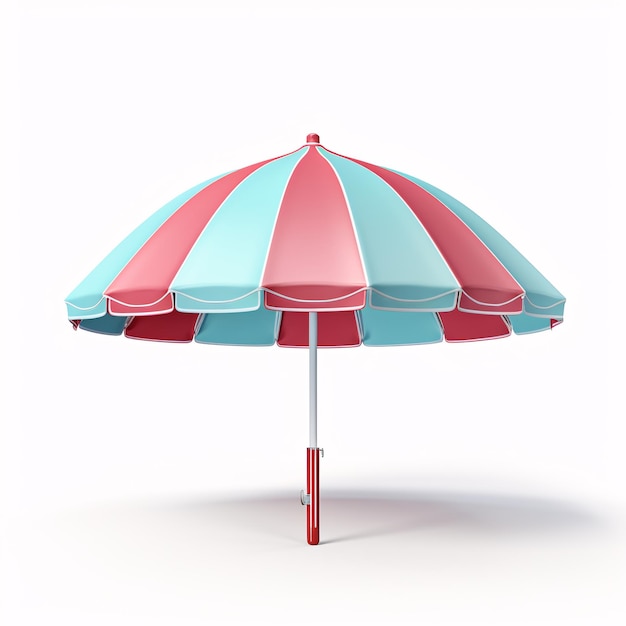 a red and blue striped umbrella