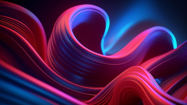 Red and blue swirls in a dark background