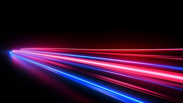 Photo red and blue tech neon spotlight background speed motion abstract background generative ai