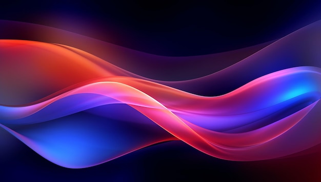 Red and blue waves on a black background