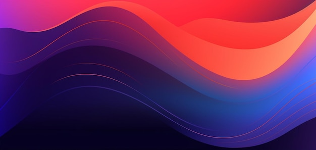 Red and blue waves on a dark background