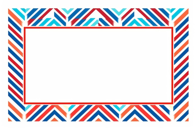 Photo a red blue and white chevron pattern frame