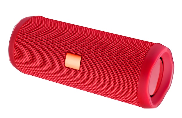 Photo red bluetooth speakers on white