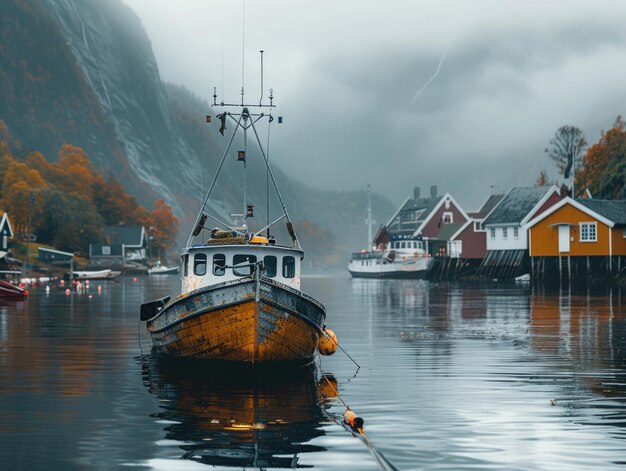 Red boats in the harbor