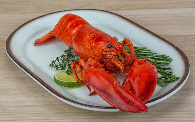 Red boiled lobster