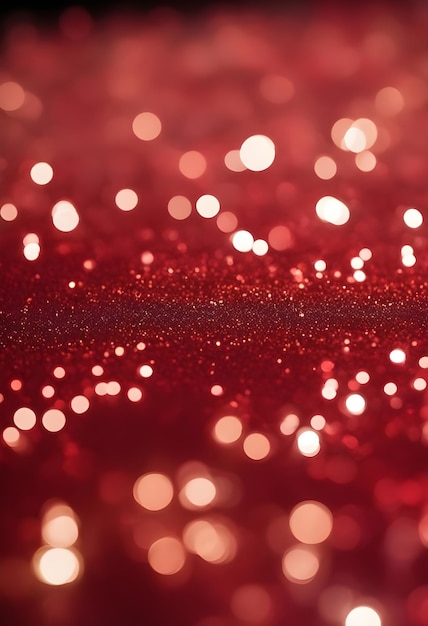 Red bokeh background with glitter