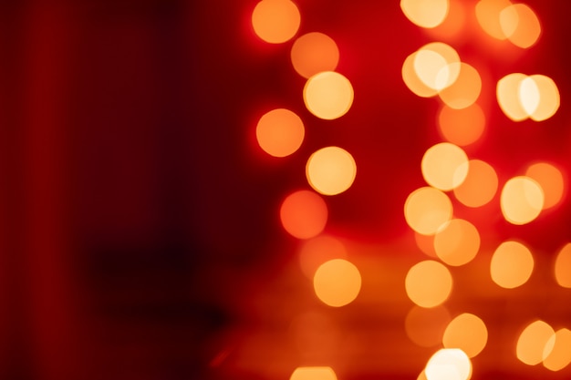 Photo red bokeh blurred lights background