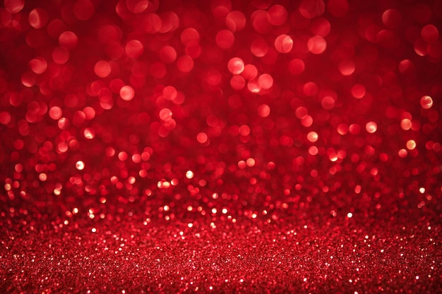 Red bokeh lights background Unfocused abstract red glitter holiday background Christmas Valentines day design element Mock up Winter xmas holidays wallpaper