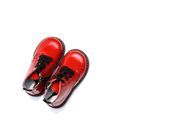 Red boots isolated on the white background