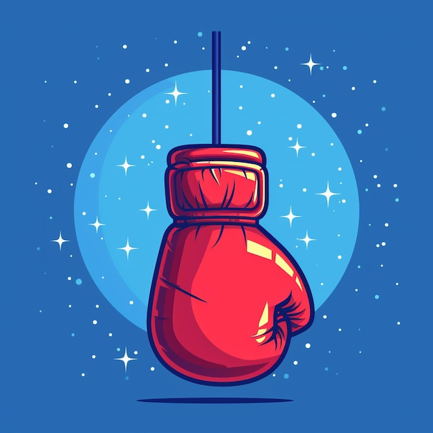 Photo a red bottle with a red cover and a blue circle with stars in the background