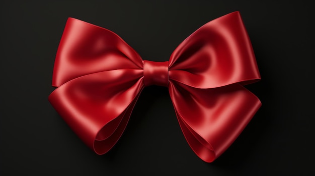 A red bow on a black background