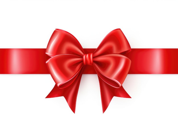 Photo red bow a bow on a white background a gift with a bow red bow on white background