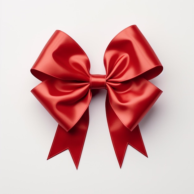 Red bow isolated on white background