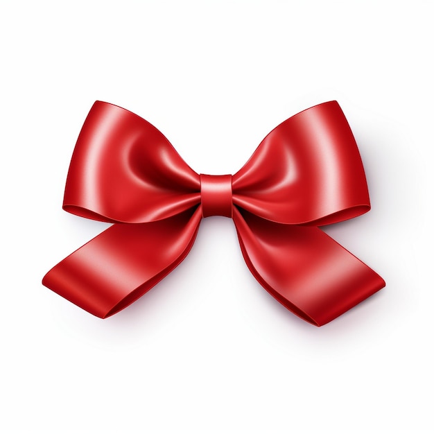 Red bow isolated on white background