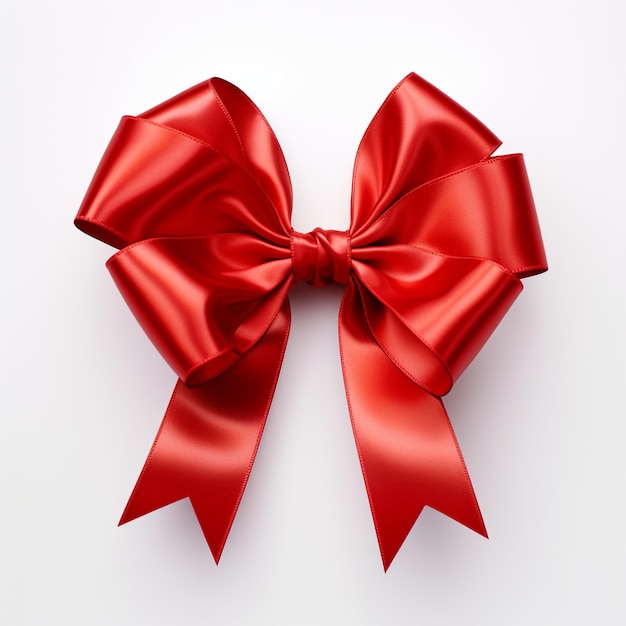 Red bow isolated on white background