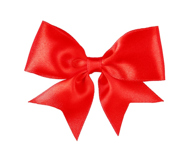 Photo red bow, isolated on white surface