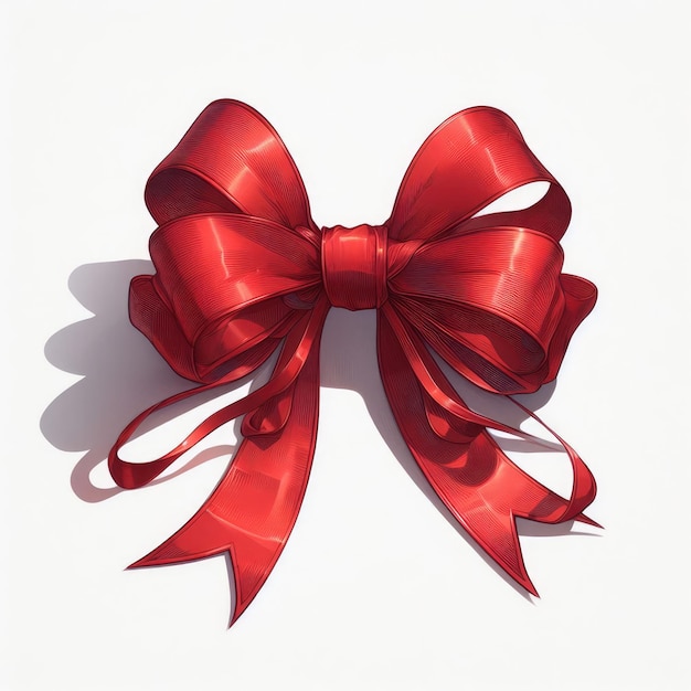 red bow isolated on white