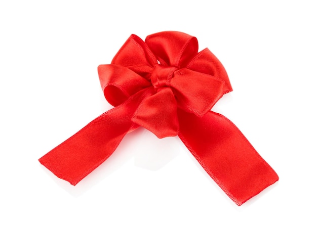 Red bow isolated on white