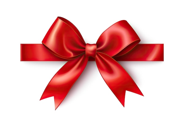 Red bow ribbon isolated on white background