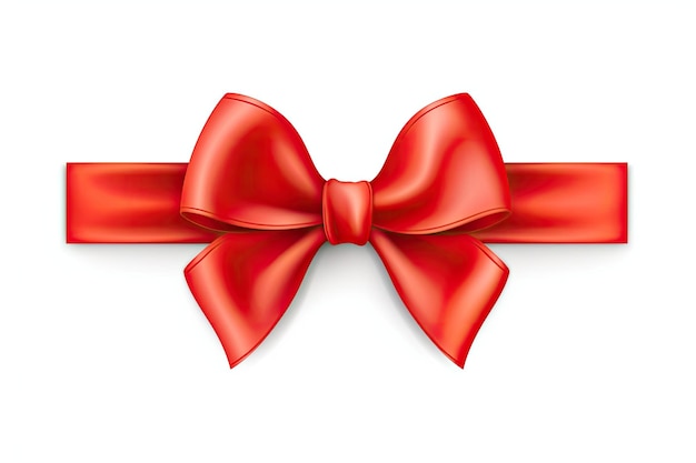 Red bow ribbon isolated on white background