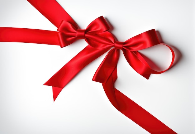 Red bow or ribbon isolated on white or transparent background