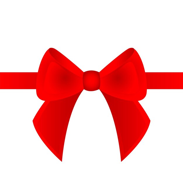 Red bow and ribbon on white background