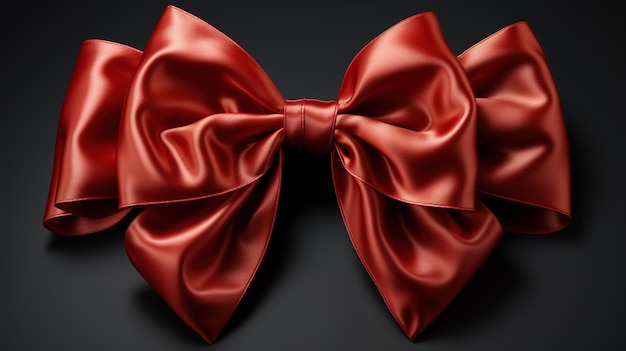 Photo red bow tie on isolated dark background closeup photo of red bow red bow tie