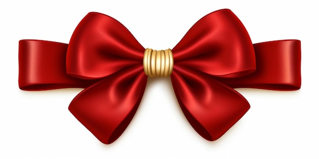 Red bow tie isolated on white background 3d render illustration