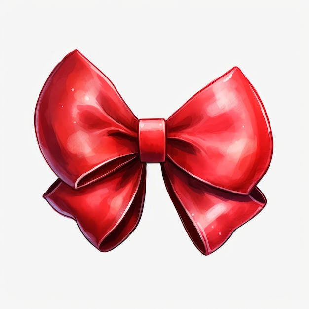 Red bow tie isolated on white background