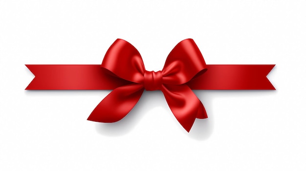 Photo a red bow on a white background