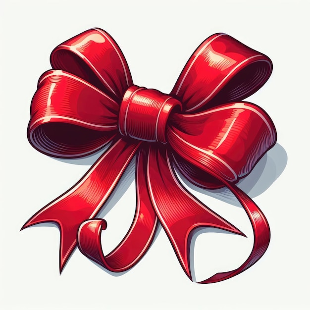 A red bow on white