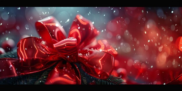 Photo a red bow with a bow on it that says quot holiday quot