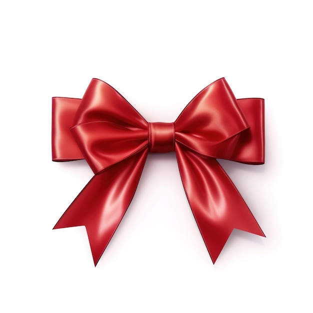 Photo a red bow with a bow on a white background