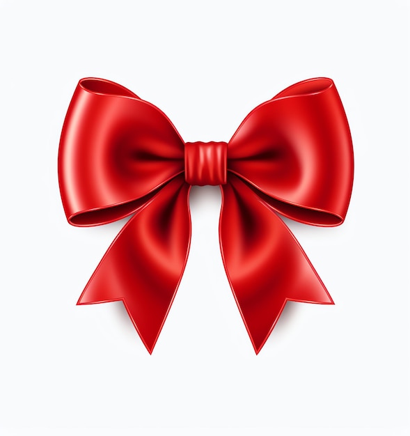 Photo a red bow with a white background