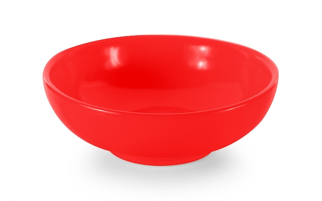 Red bowl isolated on white background