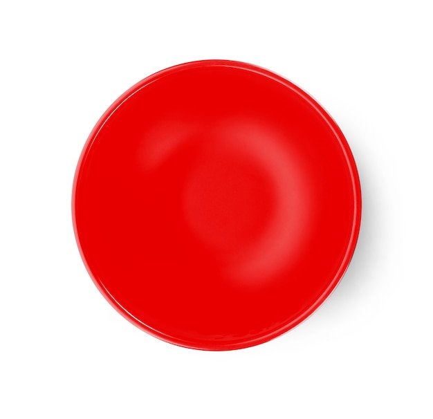 red bowl on white background