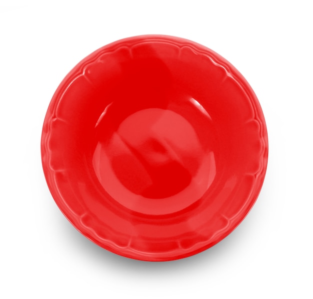 red bowl on white background