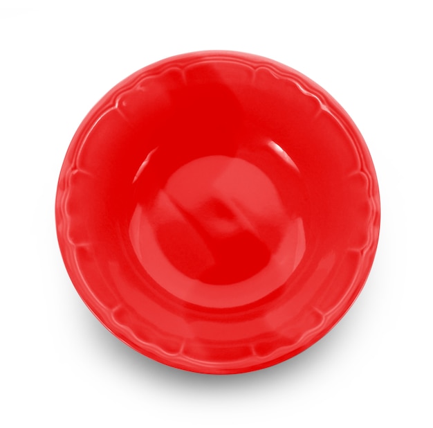 red bowl on white background