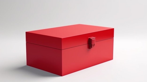 Red box mockup isolated on white background Generative AI