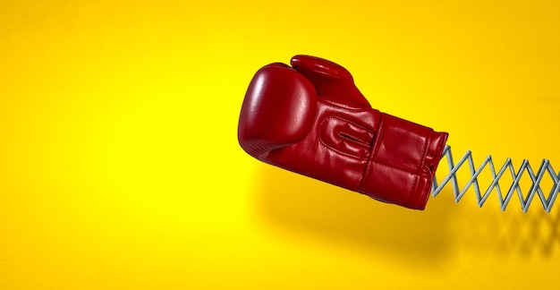 Photo red boxing glove. mixed media